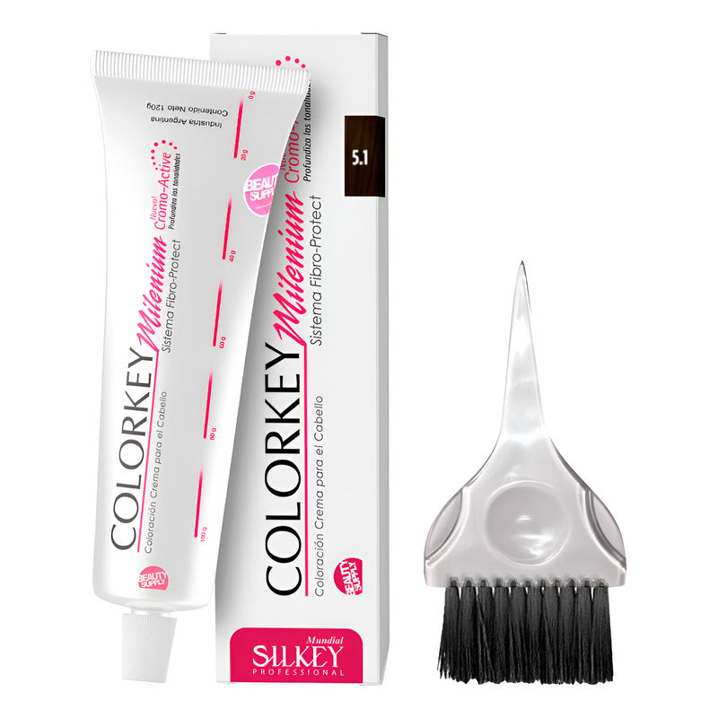 Kit Tinta Silkey Colorkey Milenium 120g + Pincel De Tinta 5.1