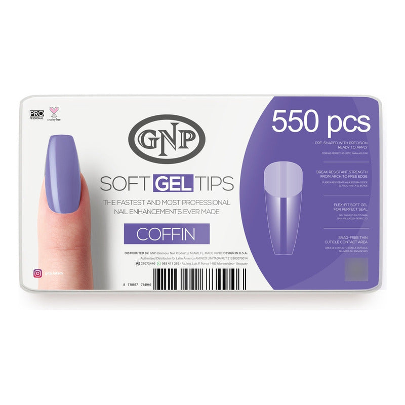 Soft Gel Tips Gnp X550 Unidades. Gel Suave Flex-fit