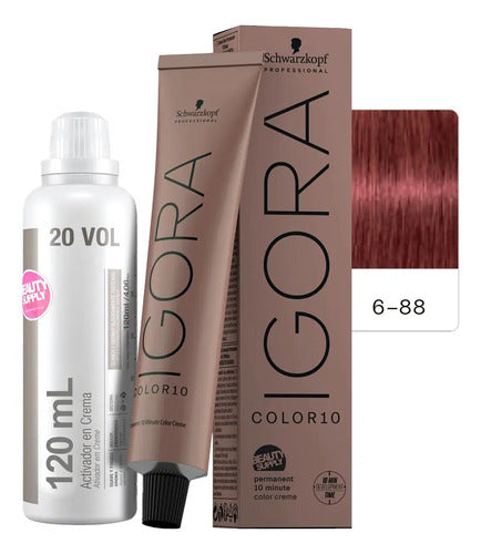 Kit Tinta Igora Color10 Schwarzkopf Con Oxidante, 10 Minutos