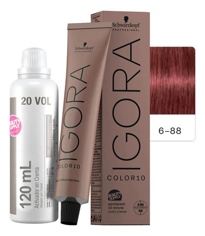 Kit Tinta Igora Color10 Schwarzkopf Con Oxidante, 10 Minutos