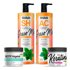 Set Shampoo Y Acondicionador Brazilian Grasos Con Botox