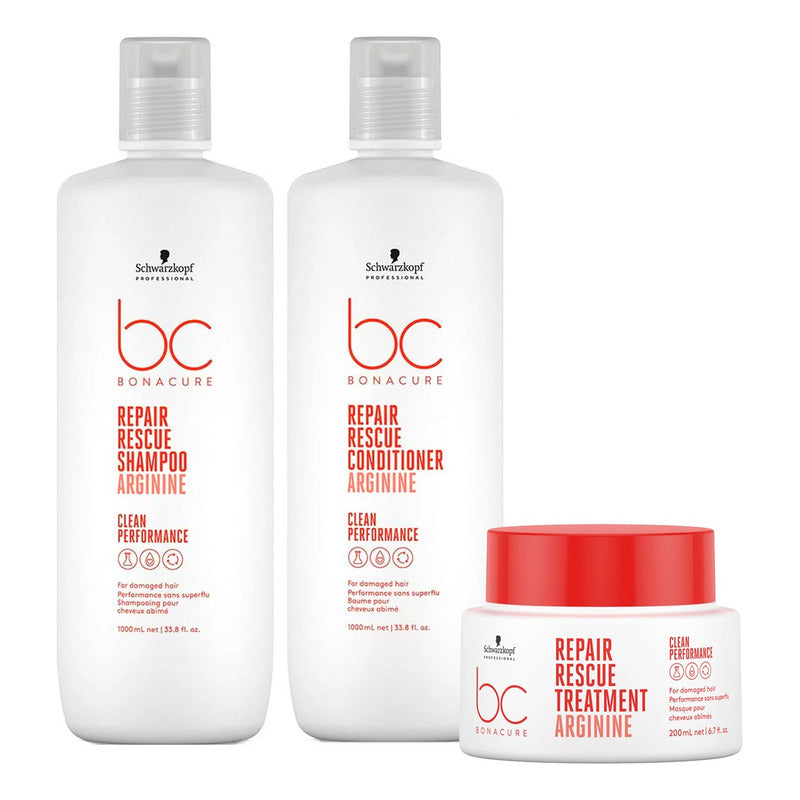 Shampoo Schwarzkopf Rescue Repair, Acondicionador Y Mascara