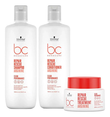 Shampoo Schwarzkopf Rescue Repair, Acondicionador Y Mascara