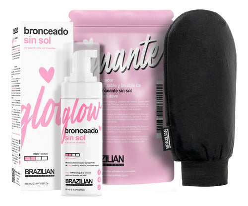 Kit De Autobronceante Brazilian Mousse Glow 150ml + Guante