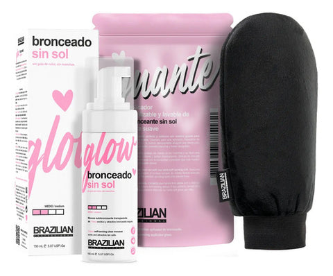 Kit De Autobronceante Brazilian Mousse Glow 150ml + Guante