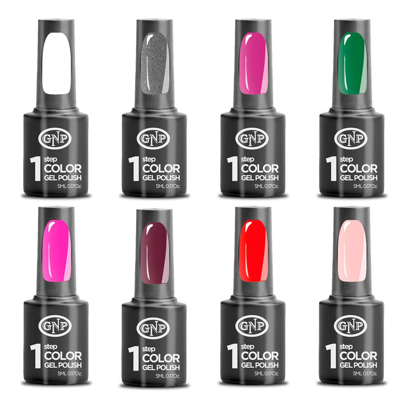 8 Esmaltes Semipermanentes Gel Uv/led Gnp De 1 Paso