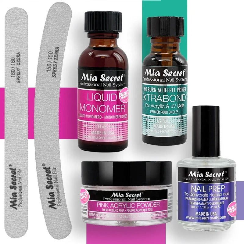 Kit De Uñas Acrílicas Mia Secret Con Limas. Nice