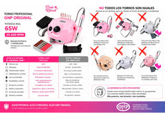 Lámpara Uv Para Uñas Gnp 180w + Torno Gnp 35000 Rpm C/pedal Blanco