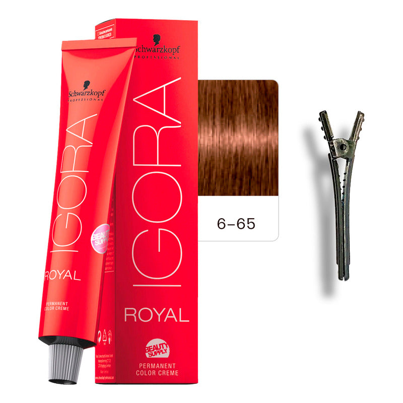 Tinta Igora Royal Schwarzkopf 60ml + Pinza Plástica 6.65