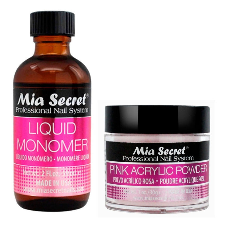 Mia Secret Liquido 59ml Y Polvo Acrilico Uñas 30gr. Nice