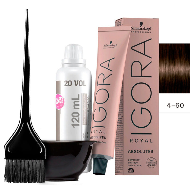 Tinta Igora Absolutes Schwarzkopf + Bowl, Oxidante Y Pincel