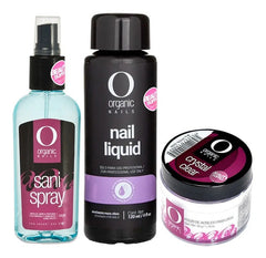 Kit Uñas Acrilico Organic, Monomero De 120ml Y Sani Spray