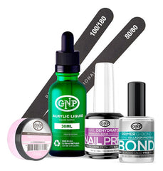 Kit De Uñas Acrílicas Gnp Polvo 7gr Limas, Nail Prep, Bond