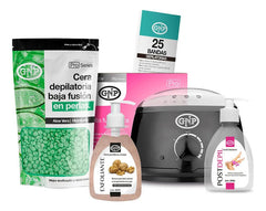 Kit De Cera Depilatoria En Perlas Gnp Con Olla Y Exfoliante
