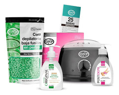 Kit Depilación Español Gnp Cera Perlas, Olla, Bandas Y Crema