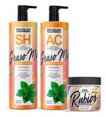 Pack Shampoo Y Acondicionador Brazilian Grasos + Concentrado