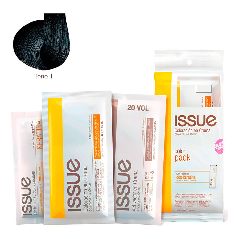 Tinta Issue Pack Color + Activador + Máscara Con Keratina