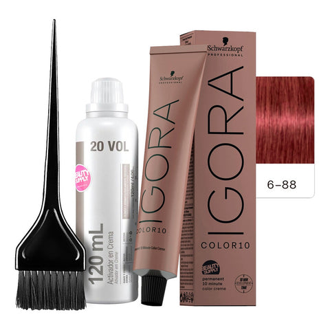 Kit Tinta Igora Color10 Schwarzkopf Con Oxidante Y Pincel