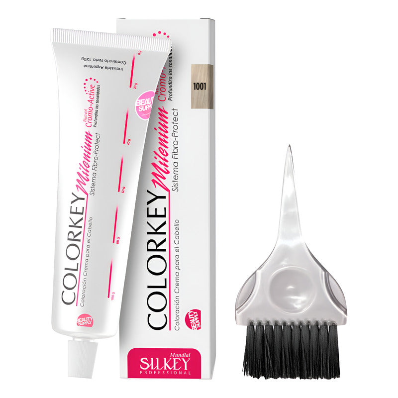 Kit Tinta Silkey Colorkey Milenium 120g + Pincel De Tinta 1001