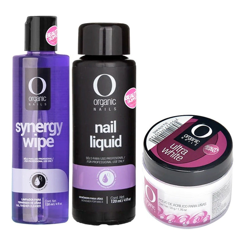 Kit Para Uñas Acrilicas Organic Nails, Con Limpiador Synergy