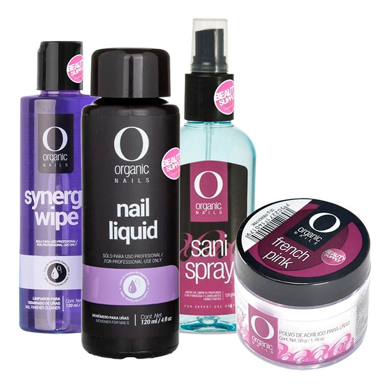 Kit Para Uñas Acrilicas Organic Nails, Con Monomero De 120ml