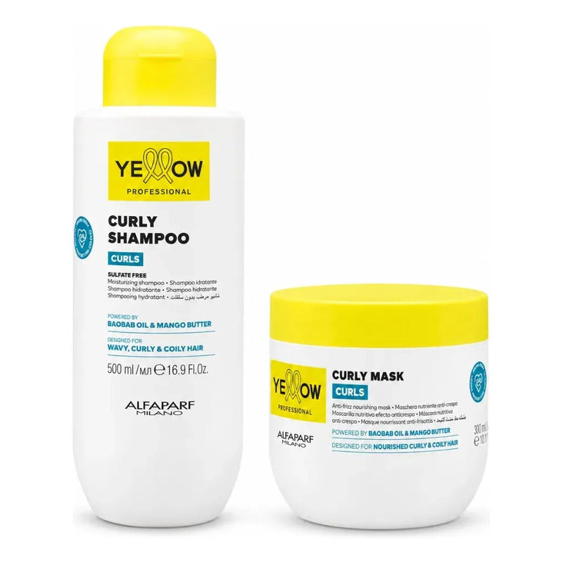 Kit Para Rizos Alfaparf Yellow Con Shampoo Y Mascara