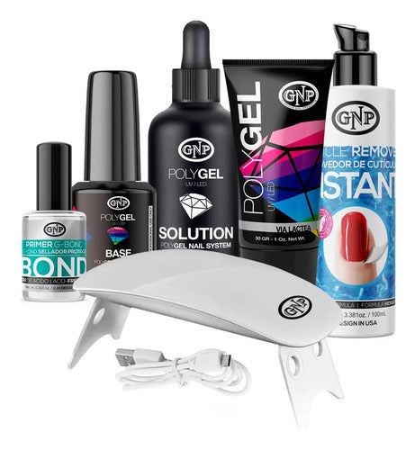 Kit Uñas En Polygel Gnp De 6 Piezas Con Lampara
