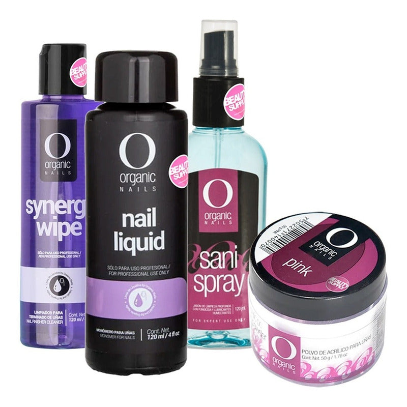 Kit Para Uñas Acrilicas Organic Nails, Con Monomero De 120ml