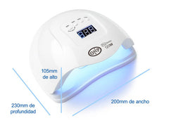 Lámpara De Uñas Gnp 120w Profesional | Uv/led, Curado Rápido, Display Digital, 4 Tiempos, Sensor Automático, Ideal Manicuría Y Gel Blanco