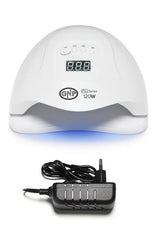 Lámpara De Uñas Gnp 120w Profesional | Uv/led, Curado Rápido, Display Digital, 4 Tiempos, Sensor Automático, Ideal Manicuría Y Gel Blanco