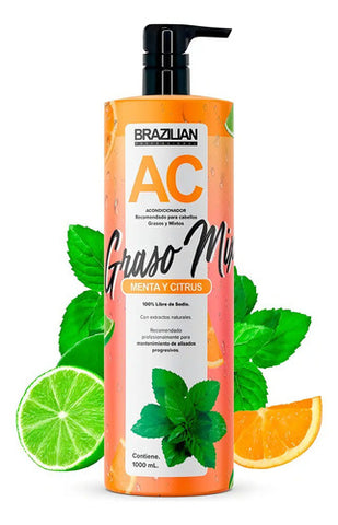 Acondicionador Brazilian Menta Y Citrus 1lt. Grasos Y Mixtos