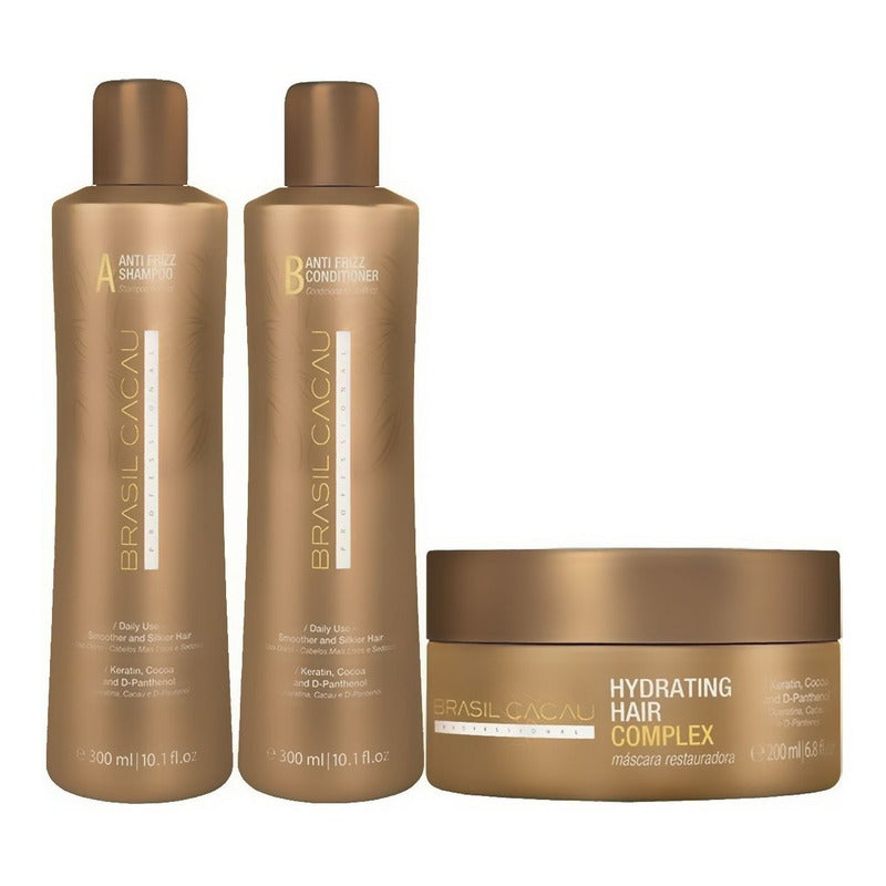 Set Brasil Cacau Shampoo Sin Sal, Acondicionador Y Mascara