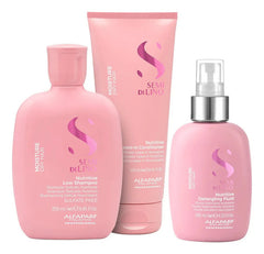 Kit Alfaparf Moisture Nutritive Shampoo 250ml, Acondicionador 200ml Y Fluido 125ml Hidratación Y Nutrición