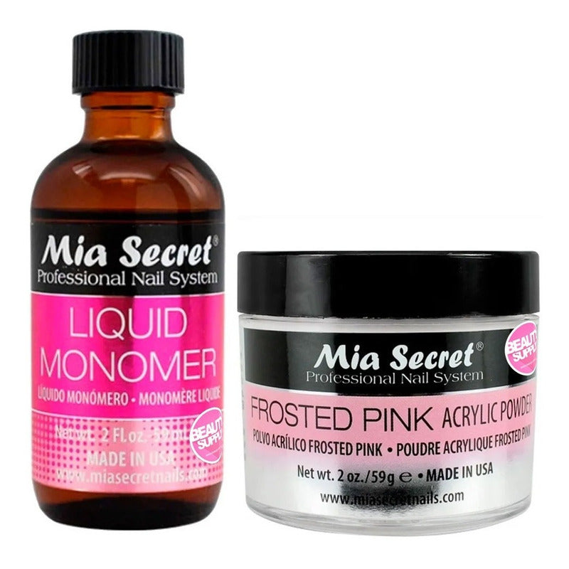 Mia Secret Liquido 59ml Y Polvo Acrilico Uñas 59gr. Nice