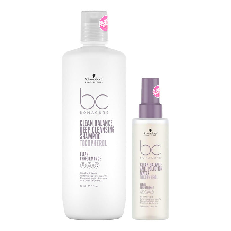 Shampoo Schwarzkopf Bc Deep Cleansing 1000ml + Agua 150ml