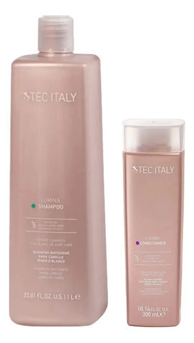 Kit De Shampoo Tec Italy Lumina 1 Lt. Y Acondicionador 300ml