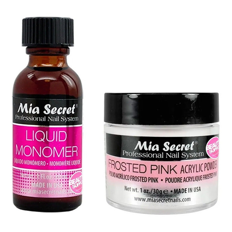 Mia Secret Liquido 30ml Y Polvo Acrilico Uñas 30gr. Nice