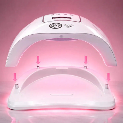 Lámpara Led Uv Gnp 280w Profesional Para Uñas Con Sensor Automático, Pantalla Digital, 66 Leds, Temporizador, Para Esmalte Semipermanente, Gel Y Polygel Blanco