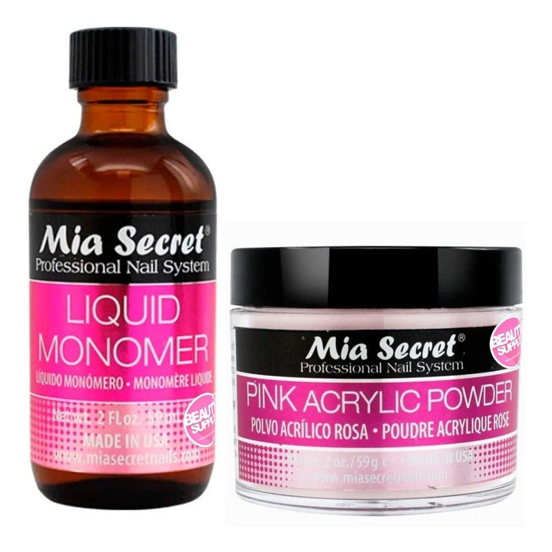 Mia Secret Liquido 59ml Y Polvo Acrilico Uñas 59gr. Nice