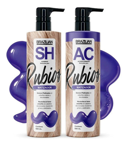Shampoo Matizador Y Acondicionador Brazilian, Para Rubios