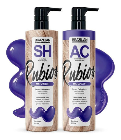 Shampoo Matizador Y Acondicionador Brazilian, Para Rubios