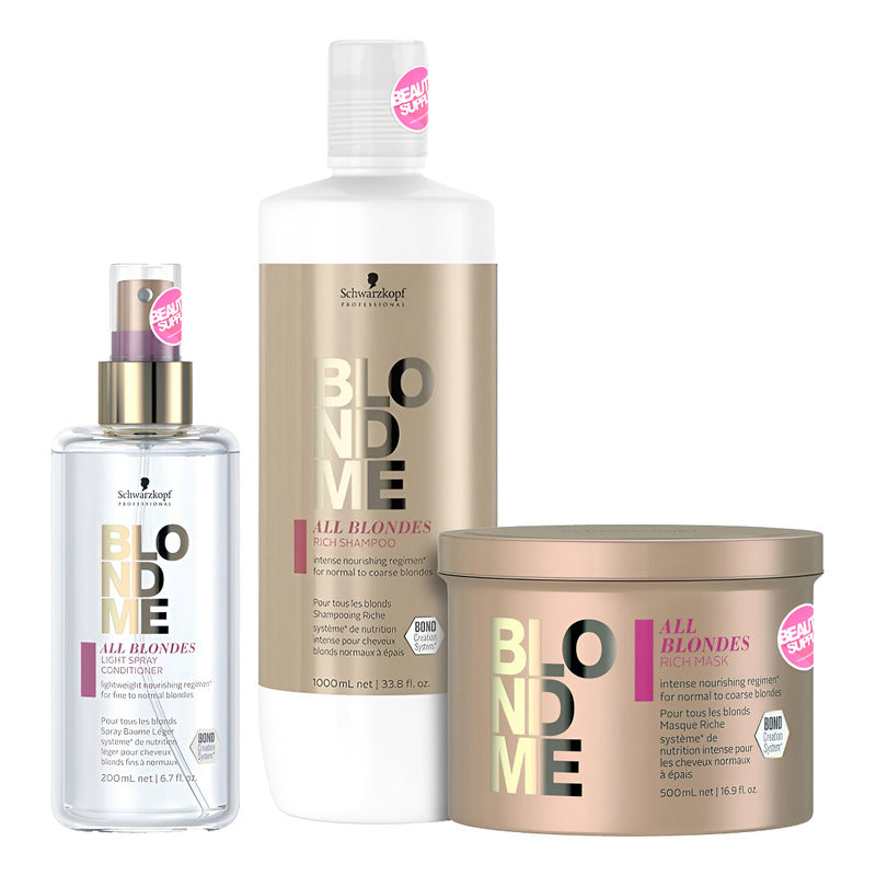 Shampoo 1lt Rubios, Spray Mascara 500ml Schwarzkopf Blondme