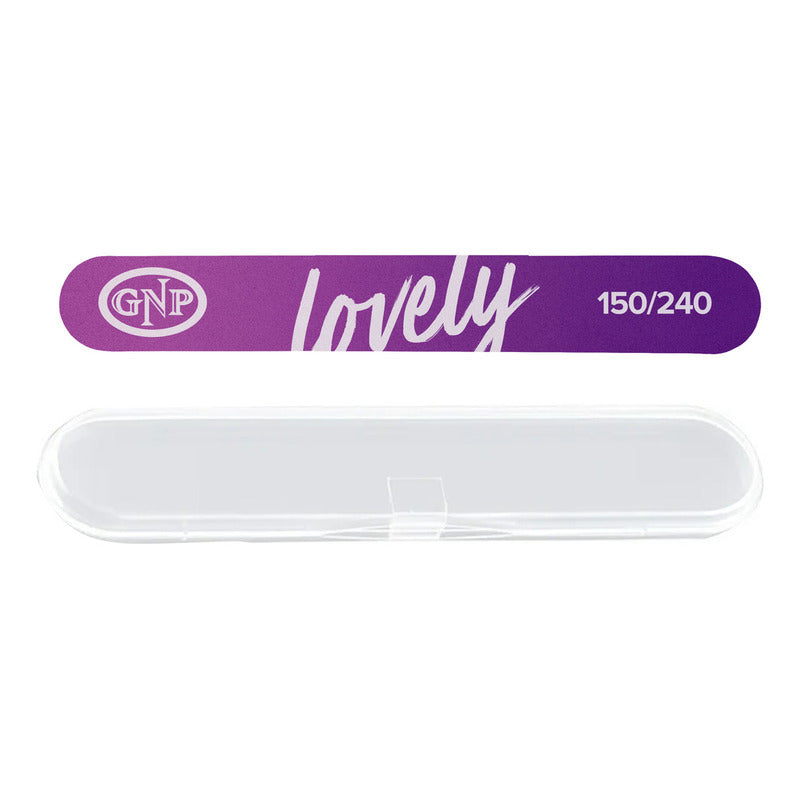 Lima De Uñas Gnp Lovely 150/240 Con Estuche Degrade Rosa Y Violeta
