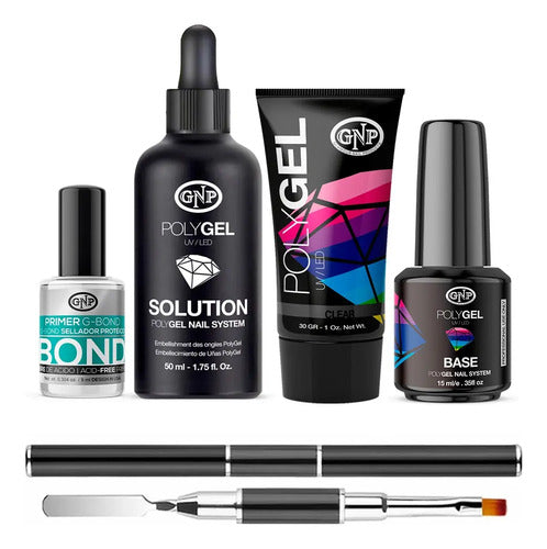Kit Polygel Gnp Con Primer Bond Y Pincel Aplicador