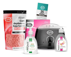 Kit Depilación Español Gnp Cera Perlas, Olla, Bandas Y Crema