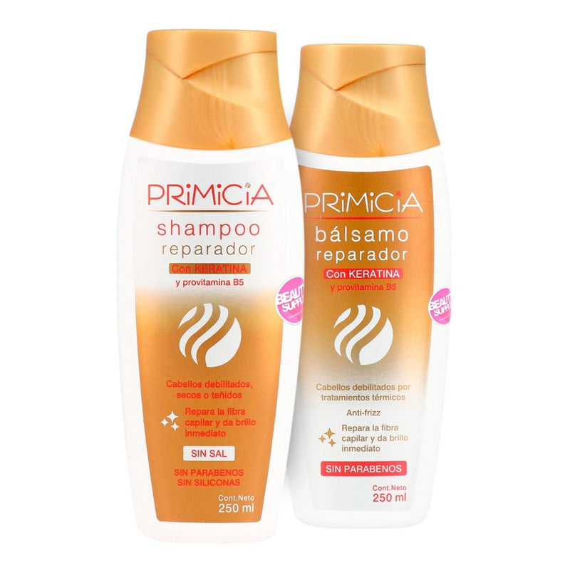 Shampoo Y Acondicionador Reparador Keratina Primicia 250ml