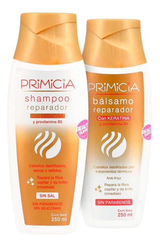 Shampoo Y Acondicionador Reparador Keratina Primicia 250ml