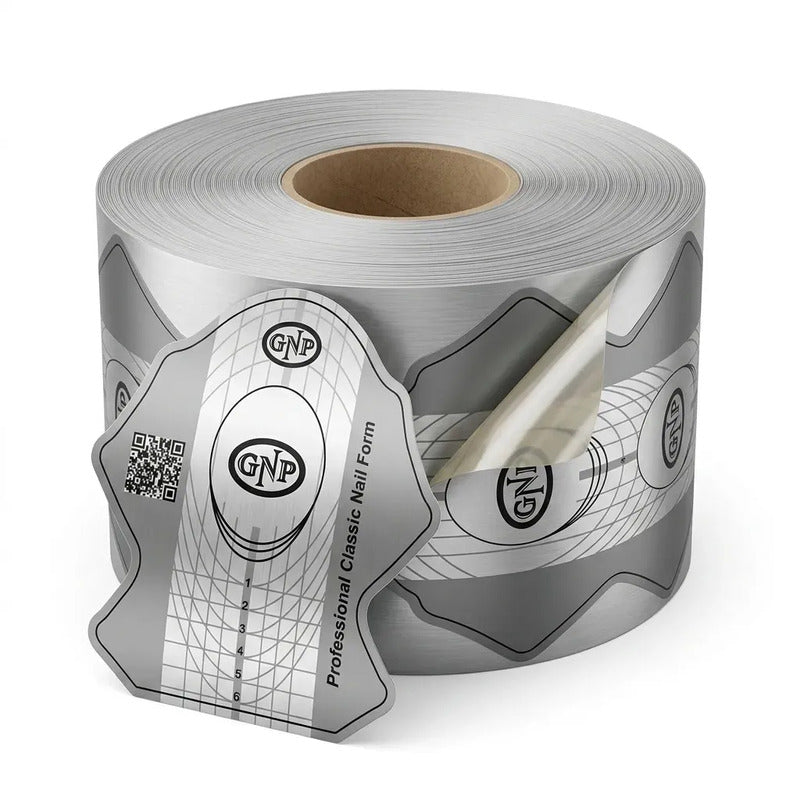 Moldes Autoadhesivos Uñas Gnp X250 Rollo Profesional Gris