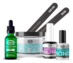 Kit De Uñas Acrílicas Gnp Polvo 100gr Limas, Nail Prep, Bond