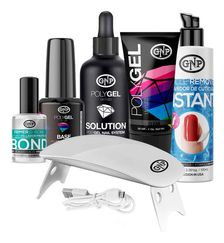 Kit Uñas En Polygel Gnp De 6 Piezas Con Lampara